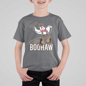 Halloween Cowboy T Shirt For Kid BooHaw Western Ghost TS09 Charcoal Print Your Wear