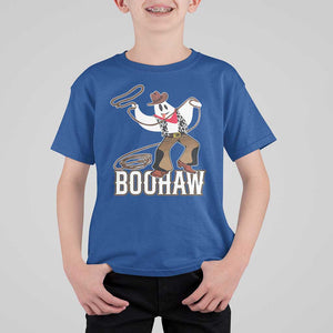 Halloween Cowboy T Shirt For Kid BooHaw Western Ghost TS09 Royal Blue Print Your Wear