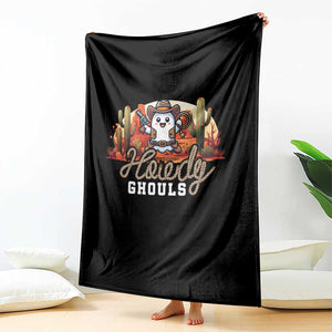 Halloween Cowboy Throw Blanket Howdy Ghouls Funny Western Ghost TS09 Print Your Wear