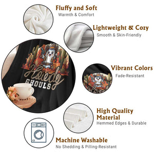 Halloween Cowboy Throw Blanket Howdy Ghouls Funny Western Ghost TS09 Print Your Wear