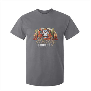 Halloween Cowboy T Shirt For Kid Howdy Ghouls Funny Western Ghost TS09 Charcoal Print Your Wear