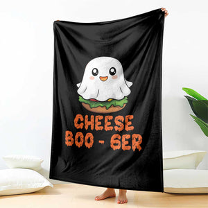 Funny Halloween Throw Blanket Cheese Boo-ger Cute Hamburger Ghost TS09 Print Your Wear