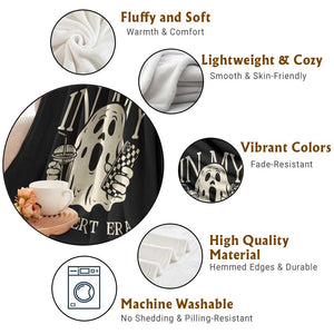 Funny Halloween Throw Blanket In My Introvert Era Ghost TS09 Print Your Wear