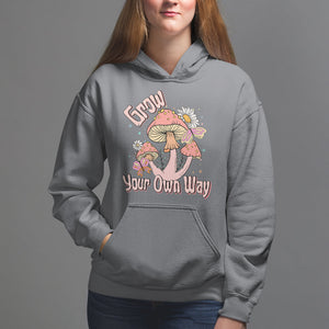 Grow Your Own Way Mushroom Level Up Hoodie TS09 Charcoal Printyourwear