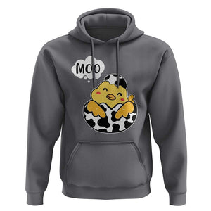 MOO Funny Chicken Fake Cow Hoodie TS09 Charcoal Print Your Wear