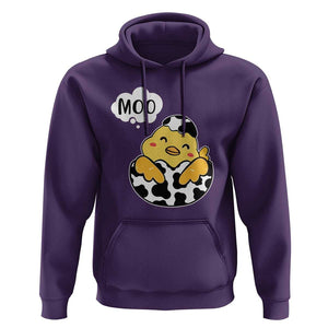 MOO Funny Chicken Fake Cow Hoodie TS09 Purple Print Your Wear