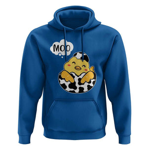 MOO Funny Chicken Fake Cow Hoodie TS09 Royal Blue Print Your Wear
