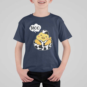 MOO Funny Chicken Fake Cow T Shirt For Kid TS09 Navy Print Your Wear