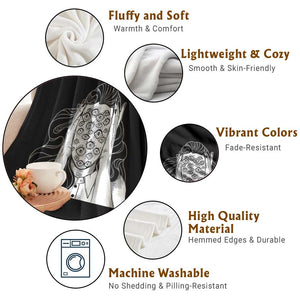 Creepy Aesthetic All Eyes On Me Psycho Girl Throw Blanket TS09 Print Your Wear