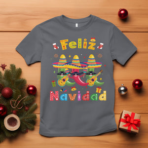 Feliz Navidad Mexican Fiesta Hot Pepper Guitar Party T Shirt TS09 Charcoal Printyourwear