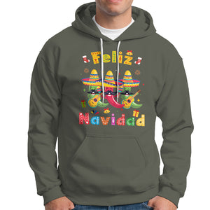 Feliz Navidad Mexican Fiesta Hot Pepper Guitar Party Hoodie TS09 Military Green Printyourwear