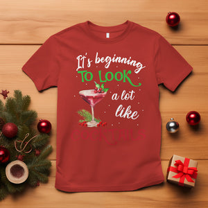 It's Beginning To Look A Lot Like Cocktails Funny Christmas T Shirt TS09 Red Printyourwear