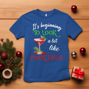 It's Beginning To Look A Lot Like Cocktails Funny Christmas T Shirt TS09 Royal Blue Printyourwear