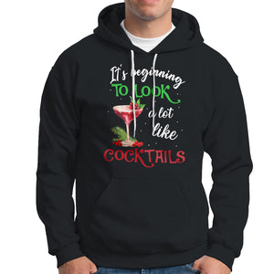 It's Beginning To Look A Lot Like Cocktails Funny Christmas Hoodie TS09 Black Printyourwear
