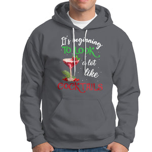 It's Beginning To Look A Lot Like Cocktails Funny Christmas Hoodie TS09 Charcoal Printyourwear