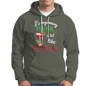 It's Beginning To Look A Lot Like Cocktails Funny Christmas Hoodie TS09 Military Green Printyourwear