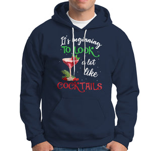 It's Beginning To Look A Lot Like Cocktails Funny Christmas Hoodie TS09 Navy Printyourwear