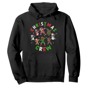 Christmas Crew Black African American Santa Reindeer Snowman Dabbing Hoodie TS09 Black Printyourwear