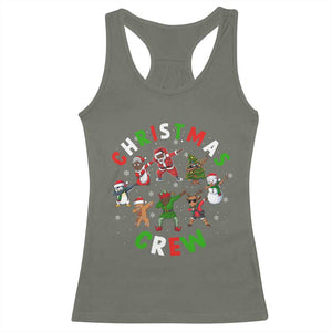 Black Christmas Crew Racerback Tank Top Dabbing Black African American Santa Reindeer Snowman TS09 Military Green Print Your Wear