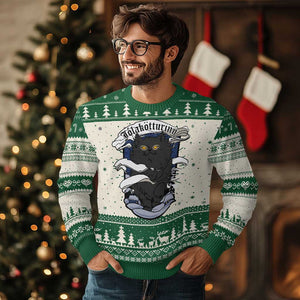 Icelandic Xmas Ugly Christmas Sweater Yule Cat Jolakotturinn Xmas Eve TS09 Green Print Your Wear