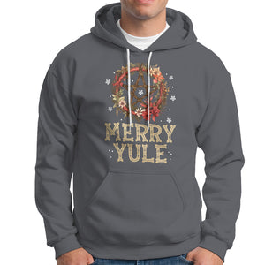 Merry Yule And Winter Solstice Flower Wreath Pentagram Hoodie TS09 Charcoal Printyourwear