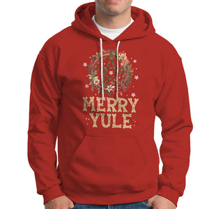 Merry Yule And Winter Solstice Flower Wreath Pentagram Hoodie TS09 Red Printyourwear