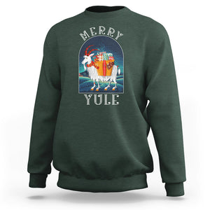 Yule Goat Jul Nordic Yuletide Merry Christmas Sweatshirt TS09 Dark Forest Green Printyourwear