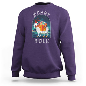 Yule Goat Jul Nordic Yuletide Merry Christmas Sweatshirt TS09 Purple Printyourwear