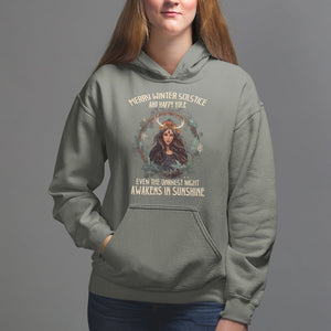 Merry Winter Solstice And Happy Yule Fairy Awakens In Sunshine Hoodie TS09 Military Green Printyourwear