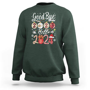 Goodbye 2023 Hello 2024 Happy New Year's Eve Sweatshirt TS09 Dark Forest Green Printyourwear