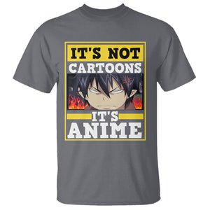 It's Not Cartoons It's Anime T Shirt Angry Eyes Japanese Manga TS09 Charcoal Printyourwear