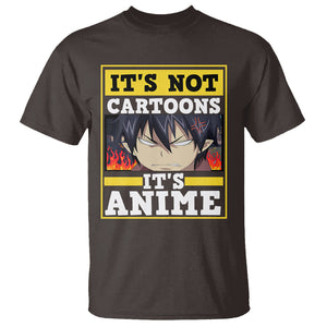 It's Not Cartoons It's Anime T Shirt Angry Eyes Japanese Manga TS09 Dark Chocolate Printyourwear