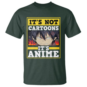 It's Not Cartoons It's Anime T Shirt Angry Eyes Japanese Manga TS09 Dark Forest Green Printyourwear