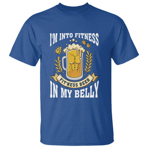 Funny Drinking T Shirt I'm Into Fitness Fit'ness Beer in My Belly TS09 Royal Blue Printyourwear