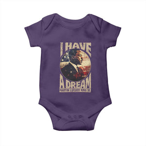 Martin Luther King Jr Baby Onesie I Have A Dream American Flag MLK Day Black History TS09 Purple Print Your Wear