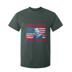 Martin Luther King Jr Day T Shirt For Kid Injustice Anywhere Is A Threat To Justice Everywhere TS09 Dark Forest Green Print Your Wear
