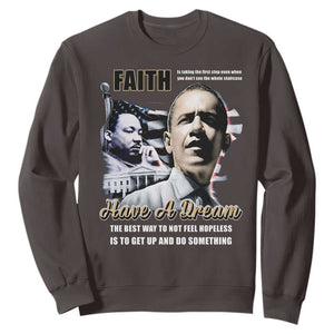 Obama MLK Martin Luther King Jr Sweatshirt TS09 Dark Chocolate Print Your Wear