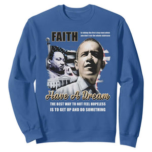 Obama MLK Martin Luther King Jr Sweatshirt TS09 Royal Blue Print Your Wear