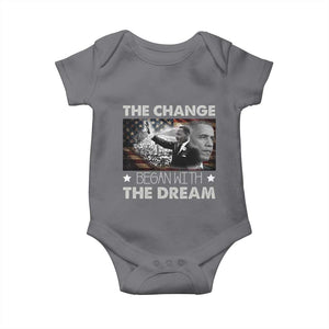 Obama MLK Baby Onesie The Change Began With The Dream TS09 Charcoal Print Your Wear