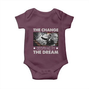 Obama MLK Baby Onesie The Change Began With The Dream TS09 Maroon Print Your Wear