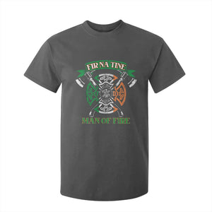 Irish Firefighter T Shirt For Kid Fir Na Tine Man Of Fire TS09 Dark Heather Print Your Wear