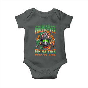 Fir Na Tine Man Of Fire Baby Onesie Irish Firefighter Pride TS09 Dark Heather Print Your Wear