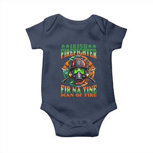 Fir Na Tine Man Of Fire Baby Onesie Irish Firefighter Pride TS09 Navy Print Your Wear