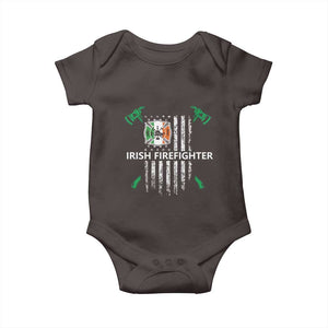 Irish Firefighter Fir Na Tine Man Of Fire Baby Onesie Irish American Flag TS09 Dark Chocolate Print Your Wear