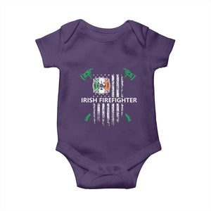 Irish Firefighter Fir Na Tine Man Of Fire Baby Onesie Irish American Flag TS09 Purple Print Your Wear