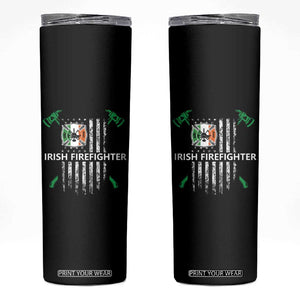Irish Firefighter Fir Na Tine Man Of Fire Skinny Tumbler Irish American Flag TS09 Black Print Your Wear