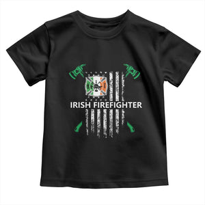 Irish Firefighter Fir Na Tine Man Of Fire Toddler T Shirt Irish American Flag TS09 Black Print Your Wear