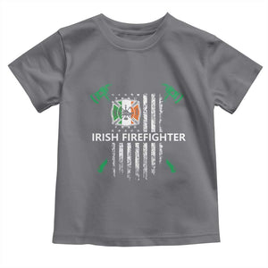 Irish Firefighter Fir Na Tine Man Of Fire Toddler T Shirt Irish American Flag TS09 Charcoal Print Your Wear