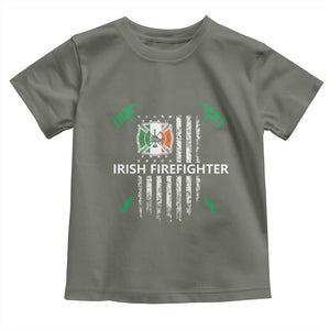 Irish Firefighter Fir Na Tine Man Of Fire Toddler T Shirt Irish American Flag TS09 Military Green Print Your Wear