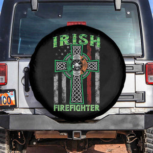 Irish Firefighter Spare Tire Cover Celtic Cross American Flag TS09 No hole Black Print Your Wear